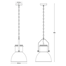 Závěsné svítidlo, kov měděný, kov černý, černý textilní kabel, Ø27cm, V:120cm, bez žárovky 1xE27, max. 40W 230V.