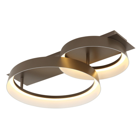 Stropní svítidlo, kov v barvě kávy, plast v barvě kávy, bílý plast, DxŠxV:50x35x12cm, včetně LED 24W 230V, zdroj 2500lm, výstup 1145lm, 3000K