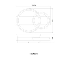 Stropní svítidlo, kov v barvě kávy, plast v barvě kávy, bílý plast, DxŠxV:50x35x12cm, včetně LED 24W 230V, zdroj 2500lm, výstup 1145lm, 3000K