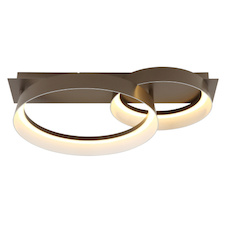 Stropní svítidlo, kov v barvě kávy, plast v barvě kávy, bílý plast, DxŠxV:50x35x12cm, včetně LED 24W 230V, zdroj 2500lm, výstup 1145lm, 3000K