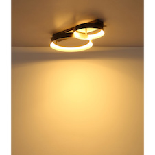 Stropní svítidlo, kov v barvě kávy, plast v barvě kávy, bílý plast, DxŠxV:50x35x12cm, včetně LED 24W 230V, zdroj 2500lm, výstup 1145lm, 3000K