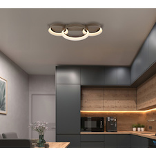 Stropní svítidlo, kov v barvě kávy, plast v barvě kávy, bílý plast, DxŠxV:70x35x12cm, včetně LED 40W 230V, 4300lm zdroj, 1590lm výstup, 3000K