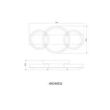 Stropní svítidlo, kov v barvě kávy, plast v barvě kávy, bílý plast, DxŠxV:70x35x12cm, včetně LED 40W 230V, 4300lm zdroj, 1590lm výstup, 3000K