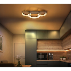 Stropní svítidlo, kov v barvě kávy, plast v barvě kávy, bílý plast, DxŠxV:70x35x12cm, včetně LED 40W 230V, 4300lm zdroj, 1590lm výstup, 3000K
