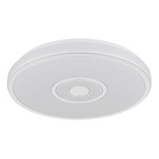 Stropní svítidlo, matný bílý kov, bílý plast, pochromované, posuvný spínač, fixace barvy, změna barvy světla pomocí spínače na podstavci, Ø:38cm, V:5,5cm, včetně LED 24W 230V, zdroj 3000lm, výstup 1500lm, změna barvy světla 3000/4000/6000K