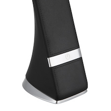 Stolní lampa, černý plast, chrom, dotykový stmívač, bez adaptéru, USB-C - USB-C, Flexo, CR18650 2200mAh 3,7V, přepínatelné 30 %, 70 %, 100 %, DxŠxV:25x6,5x50cm, LED 5W 230V, zdroj 500lm, výstup 380lm, 5000K