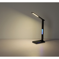 Stolní lampa, černý plast, dotykové zapnutí/vypnutí, hladký dotykový spínač, včetně USB kabelu, USB-A 2.0 - USB-C, CR2032 3V, V:37,5cm, Š:28,5cm, LED 5W 230V, zdroj 20–430lm, výstup 10–200lm, změna barvy světla 3000/4500/7000K