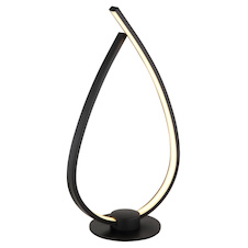 Stolní lampa, kov a plast černý, akrylát bílý, černý PVC kabel, kolébkový vypínač na kabelu, včetně adaptéru, DxŠxV:20,5x12x37,5cm, délka kabelu 150cm, včetně LED 6W 230V, 669lm zdroj, 256lm výstup, 3000K