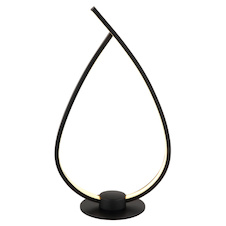 Stolní lampa, kov a plast černý, akrylát bílý, černý PVC kabel, kolébkový vypínač na kabelu, včetně adaptéru, DxŠxV:20,5x12x37,5cm, délka kabelu 150cm, včetně LED 6W 230V, 669lm zdroj, 256lm výstup, 3000K