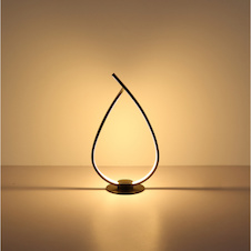 Stolní lampa, kov a plast černý, akrylát bílý, černý PVC kabel, kolébkový vypínač na kabelu, včetně adaptéru, DxŠxV:20,5x12x37,5cm, délka kabelu 150cm, včetně LED 6W 230V, 669lm zdroj, 256lm výstup, 3000K