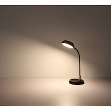 Stolní lampa, černý a stříbrný plast, dotykové zapnutí/vypnutí, dotykový spínač plynulý, paměť, včetně adaptéru, DxŠxV:30,5x17x45cm, LED 12W 230V, zdroj 70–950lm, výstup 60-650lm, změna barvy světla 3000/4000/6500K