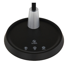 Stolní lampa, černý a stříbrný plast, dotykové zapnutí/vypnutí, dotykový spínač plynulý, paměť, včetně adaptéru, DxŠxV:30,5x17x45cm, LED 12W 230V, zdroj 70–950lm, výstup 60-650lm, změna barvy světla 3000/4000/6500K