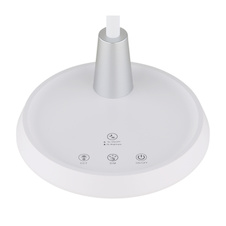 Stolní lampa, bílá a stříbrná plastová, dotykové zapnutí/vypnutí, dotykový spínač plynulý, paměť, včetně adaptéru, Flexo, DxŠxV:30,5x17x45cm, LED 12W 230V, zdroj 70–950lm, výstup 60–650lm, změna barvy světla 3000/4000/6000K