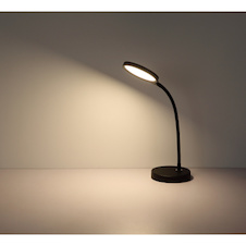 Stolní lampa, kov a černý plast, dotykové zapnutí/vypnutí, dotykový vypínač, plynulé, včetně adaptéru, Flexo, DxŠxV:43x15x28cm, délka kabelu 150cm, max. V: 56cm, LED 8W 230V, zdroj 800lm, výstup 640lm, změna barvy světla 2700–6000K