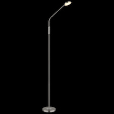 Stojací lampa, matný niklový kov, saténový akrylát, průhledný, dotykové zapnutí/vypnutí, dotykový vypínač, DxŠxV:52x20x173cm, délka kabelu 180cm, včetně LED 6,5W 230V, 700lm zdroj, 350 lm výstup, změna barvy světla 2700/3350/4000K