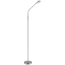Stojací lampa, matný niklový kov, saténový akrylát, průhledný, dotykové zapnutí/vypnutí, dotykový vypínač, DxŠxV:52x20x173cm, délka kabelu 180cm, včetně LED 6,5W 230V, 700lm zdroj, 350 lm výstup, změna barvy světla 2700/3350/4000K