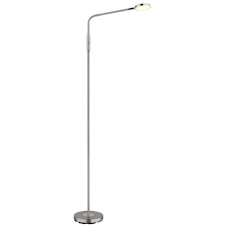 Stojací lampa, matný niklový kov, saténový akrylát, průhledný, dotykové zapnutí/vypnutí, dotykový vypínač, DxŠxV:52x20x173cm, délka kabelu 180cm, včetně LED 6,5W 230V, 700lm zdroj, 350 lm výstup, změna barvy světla 2700/3350/4000K