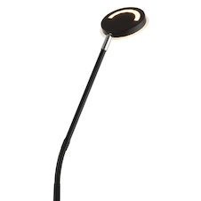 Stojací lampa, matný černý kov, saténový akrylát, transparentní, dotykové zapnutí/vypnutí, dotykový vypínač, DxŠxV:52x20x173cm, délka kabelu 180cm, včetně LED 6,5W 230V, 700lm zdroj, 350lm výstup, změna barvy světla 2700/3350/4000K