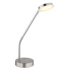 Stolní lampa, matný nikl, saténový akrylát, transparentní, dotykové zapnutí/vypnutí, dotykový vypínač, DxŠxV:43x13x53,5cm, délka kabelu 150cm, včetně LED 6,5W 230V, 700lm zdroj, 350lm výstup, změna barvy světla 2700/3350/4000K