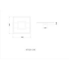Stropní svítidlo, matný bílý kov, plast v barvě kávy, bílý plast, zrcadlový plast s 3D efektem, DxŠxV:35x33x4,5cm, včetně LED 18W 230V, zdroj 2280lm, výstup 1050lm, 3000K