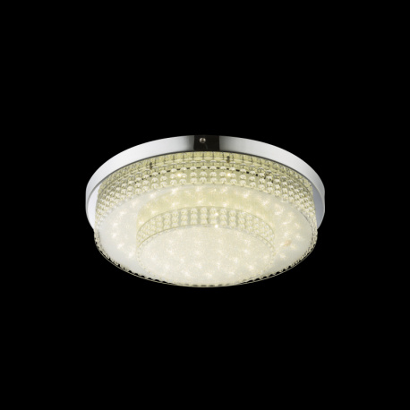 Stropní svítidlo, kov chrom, akryl, plast, křišťálový efekt, Ø 380, V: 90, včetně 1xLED 24W 230V, 1870lm, 4000K.