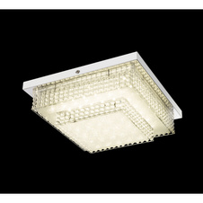 Stropní svítidlo, kov chrom, akryl, plast, křišťálový efekt, DxŠxV: 28x28x9cm, včetně 1xLED 16W 230V, 1410lm, 4000K.