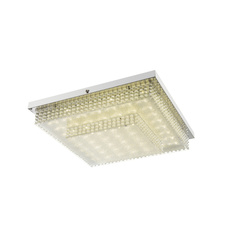 Stropní svítidlo, kov chrom, akryl, plast, křišťálový efekt, DxŠxV: 38x38x9cm, včetně 1xLED 24W 230V, 1870lm, 4000K.