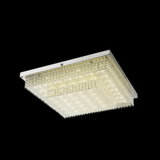 Stropní svítidlo, kov chrom, akryl, plast, křišťálový efekt, DxŠxV: 38x38x9cm, včetně 1xLED 24W 230V, 1870lm, 4000K.