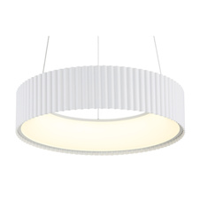 Závěsné svítidlo, matný bílý kov, bílý akrylát, průhledný PVC kabel, více nastavení pomocí nástěnného vypínače, fixovatelné barvy, paměťová funkce, výškově nastavitelné, Ø:46cm, H:120cm, LED 45W 230 V, zdroj 5625lm, výkon 1600lm, CCT2700/4000/6000 K