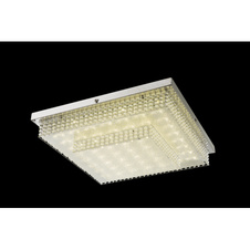 Stropní svítidlo, kov chrom, akryl, plast, křišťálový efekt, DxŠxV: 38x38x9cm, včetně 1xLED 24W 230V, 1870lm, 4000K.