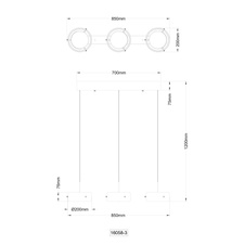 Závěsné svítidlo, matný černý kov, kouřové sklo, bílý plast, černý PVC kabel, výška nastavitelná od 30 do 120cm s mechanismem soft lift, DxŠxV:85x20x120cm, LED 30W 230 V, zdroj 3000lm, výkon 2400lm, 3000 K