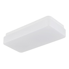 Stropní svítidlo, matný bílý kov, bílý akrylát, posuvný spínač, nastavitelné barvy, DxŠxV:28,5x13,5x6cm, LED 12W 230V, zdroj 1500lm, výkon 684lm, CCT 3000/4200/6500K