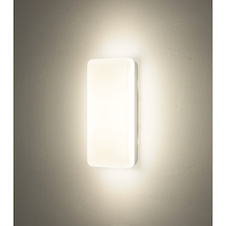 Stropní svítidlo, matný bílý kov, bílý akrylát, posuvný spínač, nastavitelné barvy, DxŠxV:28,5x13,5x6cm, LED 12W 230V, zdroj 1500lm, výkon 684lm, CCT 3000/4200/6500K