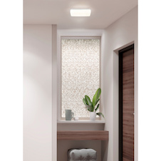 Stropní svítidlo, matný bílý kov, bílý akrylát, posuvný spínač, nastavitelné barvy, DxŠxV:28,5x13,5x6cm, LED 12W 230V, zdroj 1500lm, výkon 684lm, CCT 3000/4200/6500K