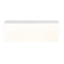 Stropní svítidlo, matný bílý kov, bílý akrylát, posuvný spínač, nastavitelné barvy, DxŠxV:28,5x13,5x6cm, LED 12W 230V, zdroj 1500lm, výkon 684lm, CCT 3000/4200/6500K