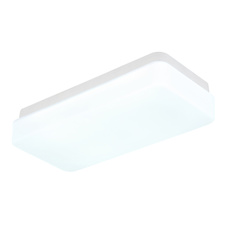 Stropní svítidlo, matný bílý kov, bílý akrylát, posuvný spínač, nastavitelné barvy, DxŠxV:28,5x13,5x6cm, LED 12W 230V, zdroj 1500lm, výkon 684lm, CCT 3000/4200/6500K