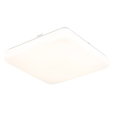 Stropní svítidlo, matný bílý kov, bílý akrylát, posuvný spínač, nastavitelné barvy, DxŠxV:27x27x5,5cm, LED 16W 230V, zdroj 1780lm, výkon 1250lm, CCT 3000/4200/6500K