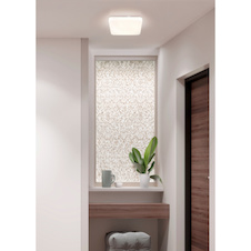 Stropní svítidlo, matný bílý kov, bílý akrylát, posuvný spínač, nastavitelné barvy, DxŠxV:27x27x5,5cm, LED 16W 230V, zdroj 1780lm, výkon 1250lm, CCT 3000/4200/6500K