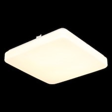 Stropní svítidlo, matný bílý kov, bílý akrylát, posuvný spínač, nastavitelné barvy, DxŠxV:27x27x5,5cm, LED 16W 230V, zdroj 1780lm, výkon 1250lm, CCT 3000/4200/6500K