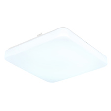 Stropní svítidlo, matný bílý kov, bílý akrylát, posuvný spínač, nastavitelné barvy, DxŠxV:27x27x5,5cm, LED 16W 230V, zdroj 1780lm, výkon 1250lm, CCT 3000/4200/6500K