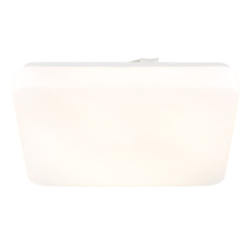 Stropní svítidlo, matný bílý kov, bílý akrylát, posuvný spínač, nastavitelné barvy, DxŠxV:27x27x5,5cm, LED 16W 230V, zdroj 1780lm, výkon 1250lm, CCT 3000/4200/6500K