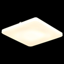 Stropní svítidlo, matný bílý kov, bílý akrylát, posuvný spínač, nastavitelné barvy, DxŠxV:41x41x6cm, 24W 230V LED, zdroj 2600lm, výkon 1720lm, CCT 3000/4200/6500K