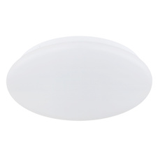 Stropní svítidlo, matný bílý kov, bílý akrylát, posuvný spínač, nastavitelné barvy, Ø:26cm, V:6,5cm, 12W 230 V LED, zdroj 1170lm, výkon 760lm, CCT 3000/4200/6500 K