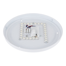 Stropní svítidlo, matný bílý kov, bílý akrylát, posuvný spínač, nastavitelné barvy, Ø:26cm, V:6,5cm, 12W 230 V LED, zdroj 1170lm, výkon 760lm, CCT 3000/4200/6500 K