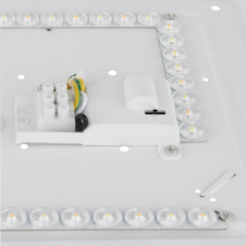 Stropní svítidlo, matný bílý kov, bílý akrylát, posuvný spínač, nastavitelné barvy, Ø:40cm, H:8,5cm, 24W 230V LED, zdroj 2600lm, výkon 1870lm, CCT 3000/4200/6500K
