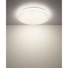 Stropní svítidlo, matný bílý kov, bílý akrylát, posuvný spínač, nastavitelné barvy, Ø:40cm, H:8,5cm, 24W 230V LED, zdroj 2600lm, výkon 1870lm, CCT 3000/4200/6500K