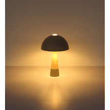 Stolní lampa, kov, matně šedá, imitace travertinu, černý PVC kabel, kolébkový vypínač na kabelu, Ø:25cm, V:36,5cm, délka kabelu 150cm, bez žárovky 1x E27 ILLU, max. 40W 230V