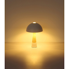 Stolní lampa, kov, pískově matná, imitace travertinu, černý PVC kabel, kolébkový vypínač na kabelu, Ø:25cm, V:36,5cm, délka kabelu 150cm, bez žárovky 1x E27 ILLU, max. 40W 230V