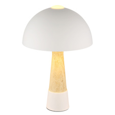 Stolní lampa, kov, pískově matná, imitace travertinu, černý PVC kabel, kolébkový vypínač na kabelu, Ø:25cm, V:36,5cm, délka kabelu 150cm, bez žárovky 1x E27 ILLU, max. 40W 230V