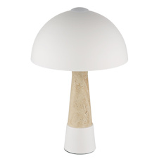 Stolní lampa, kov, pískově matná, imitace travertinu, černý PVC kabel, kolébkový vypínač na kabelu, Ø:25cm, V:36,5cm, délka kabelu 150cm, bez žárovky 1x E27 ILLU, max. 40W 230V